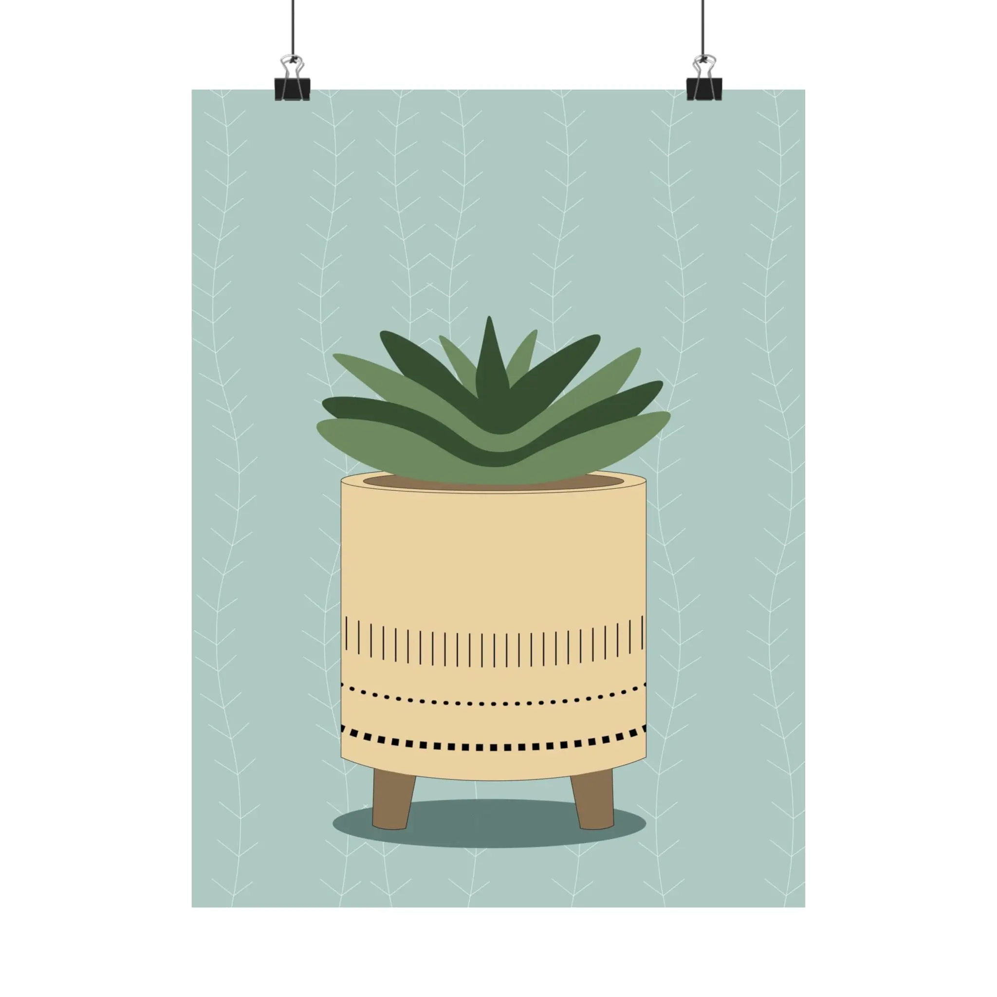 Potted Succulent Botanical Poster