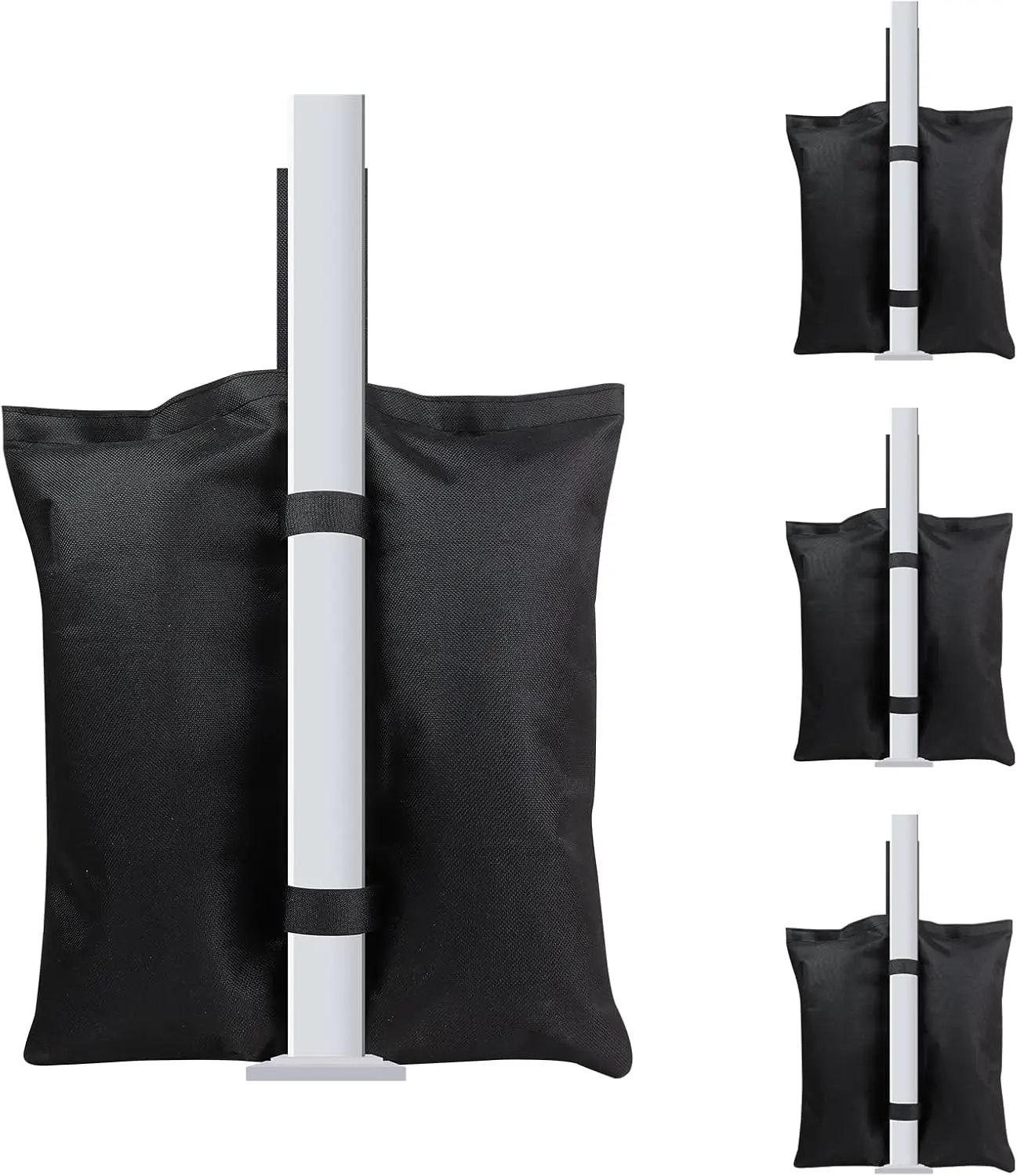 4-Pack Heavy-Duty Sandbags for Tent Stabilization, 600D Oxford Cloth Leg Weights with Carry Handles for Outdoor Shade Canopy, Gazebos & Party Tents, Canopies, Fade Resistant, Large, Moisture Resistant, Beach Tent Canopy