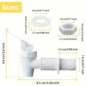 BPA-Free Plastic Replacement Cooling Faucet Set - 10pcs Faucet for Reusable Water Bottles and Mugs, White Plastic Water Spigot Tap Set