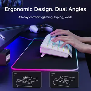 Eweadn Wired Silent RGB Backlit Keyboard, 61-Key Mini Layout, Type-C Connection, Compact and Stylish, Ideal for Gaming & Office