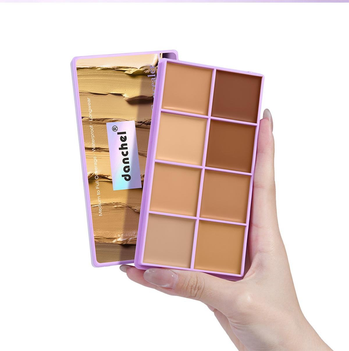 Danchel 1-Count Concealer Palette, Multi-Use Concealer, Longwear Concealer, 8 Shades Available, All-in-One Multi-Effect, Soft Mist Luxury Finish, Waterproof & Transfer-Proof, Long-Wearing, All-Day Coverage, Suitable for All Skin Types