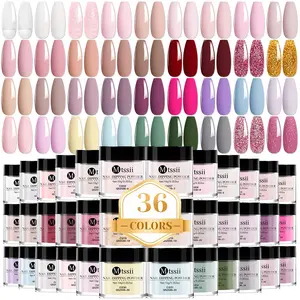 36 Colors Mtssii 10g Dip Powder Nails Acrylic Dipping Powder Need Liquid Base/Top Coat Activator for French Nail Art Manicure DIY Salon Gifts