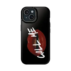 Red Lips Call Me phone case | Impact-Resistant Case