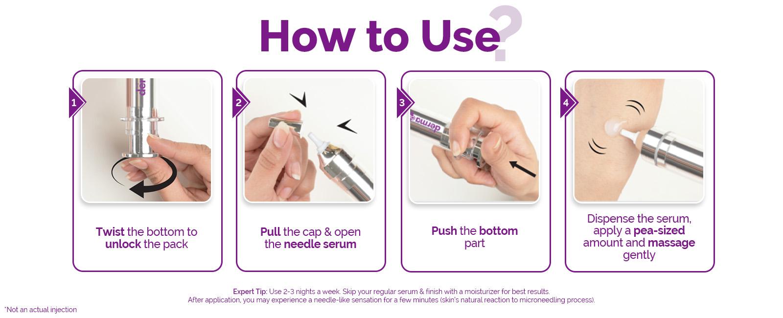 The Derma Co 3000 PPM Retinol Microneedle Serum Shot | Clinically Proven - Anti-Aging & Reduces Dark Spot | Acne Exfoliating Almond Serum |  Microneedling Anti-Aging Serum