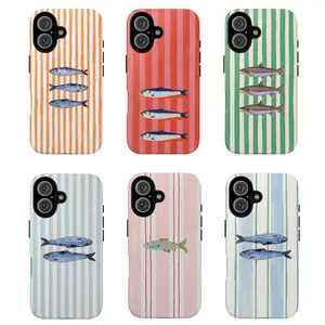 Colorful Fish Phone Case – Ocean-Inspired Striped Design for a Fresh Coastal Look, gift for him for her, ocean, sea protective cover