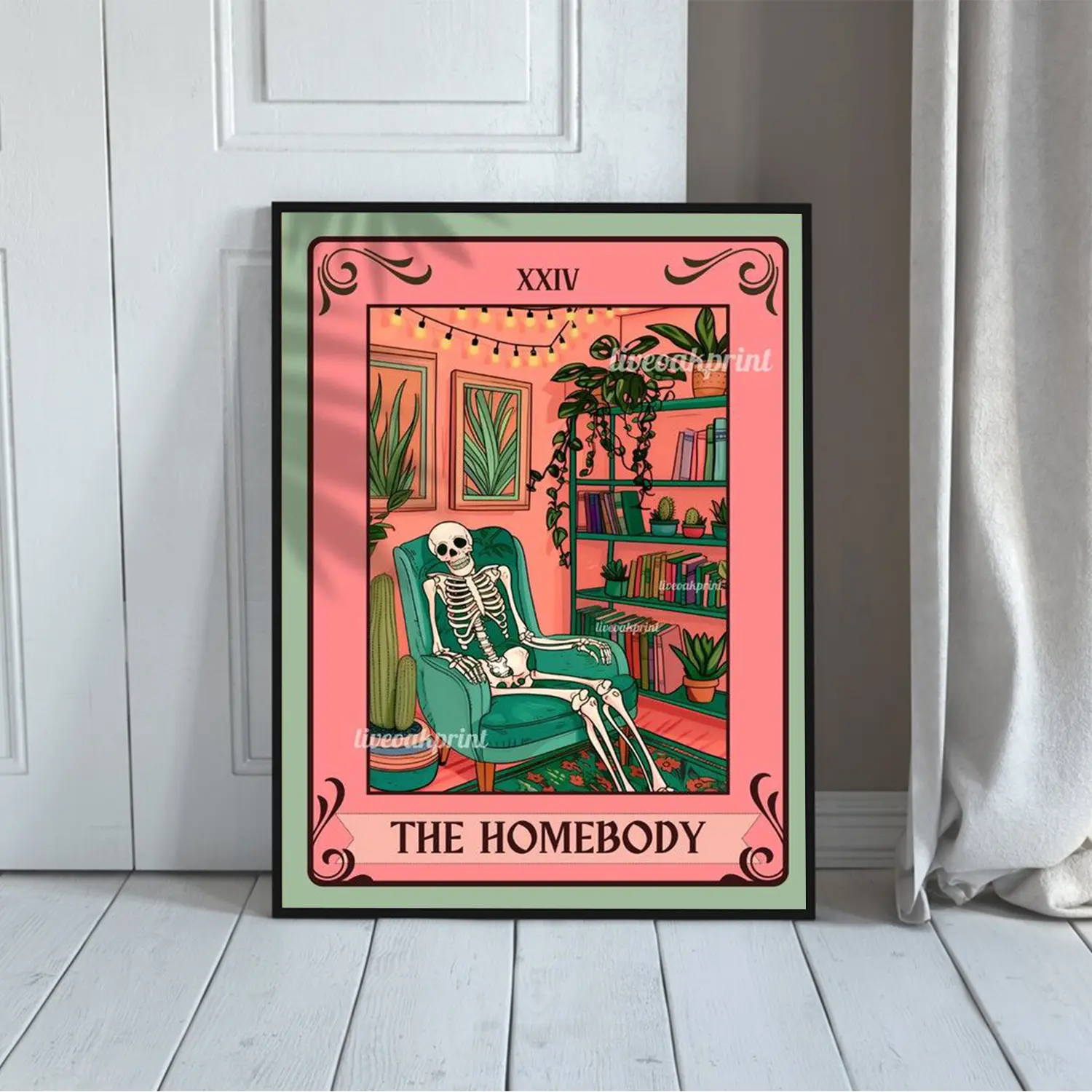 The Homebody Tarot Card - The Homebody Club Print - Spooky Print Tarot Card Decor Poster Decoration Frameless Ornaments Home Decore Illustrations