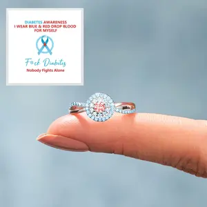 Fight Diabetes Together Circle Inspirational Ring Fits all finger sizes, comfortable to wear, hypoallergenic material, and colorfast.