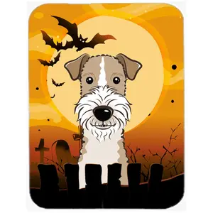 212 MAIN Halloween Fox Terrier Artisan Mouse Pad - 9.5x8 in Polyester, Heatproof, Permanently Dyed Multi-Use Hot Pad & Trivet, Artisan Mousepad
