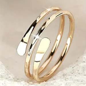 CUY Women' Coil Ring - Plated Spiral Coil, Elegant Minimalist & Punk Style Suitable for Daily Wear, Parties, Commuting, Versatile for Occasions, Coating for Year-Round Accessories