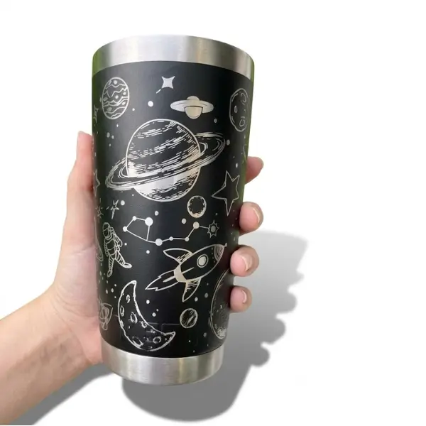 Custom Space-Themed 20oz Tumbler, Personalized Galaxy Travel Mug, Stainless Steel Coffee Cup