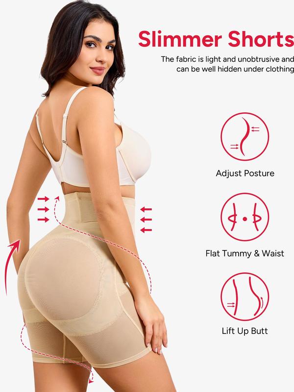 Women's Solid Sheer High Waist Shapewear Shorts, High Stretch Tummy Control Shaper, Ladies Shapewear Bottoms for Daily Wear Women's Solid Sheer High Waist Shapewear Shorts, High Stretch Tummy Control Shaper, Ladies Shapewear Bottoms for Daily Wear