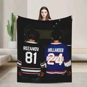 Hollanov Heated Rivalry Blanket Flannel Breathable Super Warm Throw Blanket Suitable For Home, Office, Travel, Camping, And Car Use, Perfect Gift