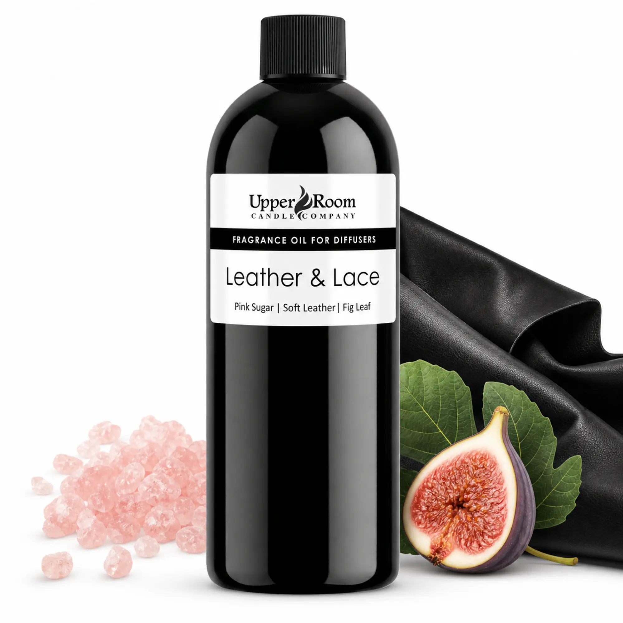 Upper Room Candle Leather & Lace Diffuser Oil – Commercial Grade Boutique Luxury Fragrance, Made in USA & IFRA Compliant – For Waterless, Cold Air, Ultrasonic & HVAC Diffusers – Pink Sugar, Berry, Soft Leather & Cedar