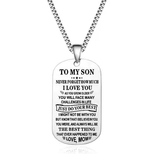 Inspiration Necklace Gifts for Daughter Son Christmas Birthday Gifts I Love You Heart Pendant Jewelry Necklace from Mom Dad