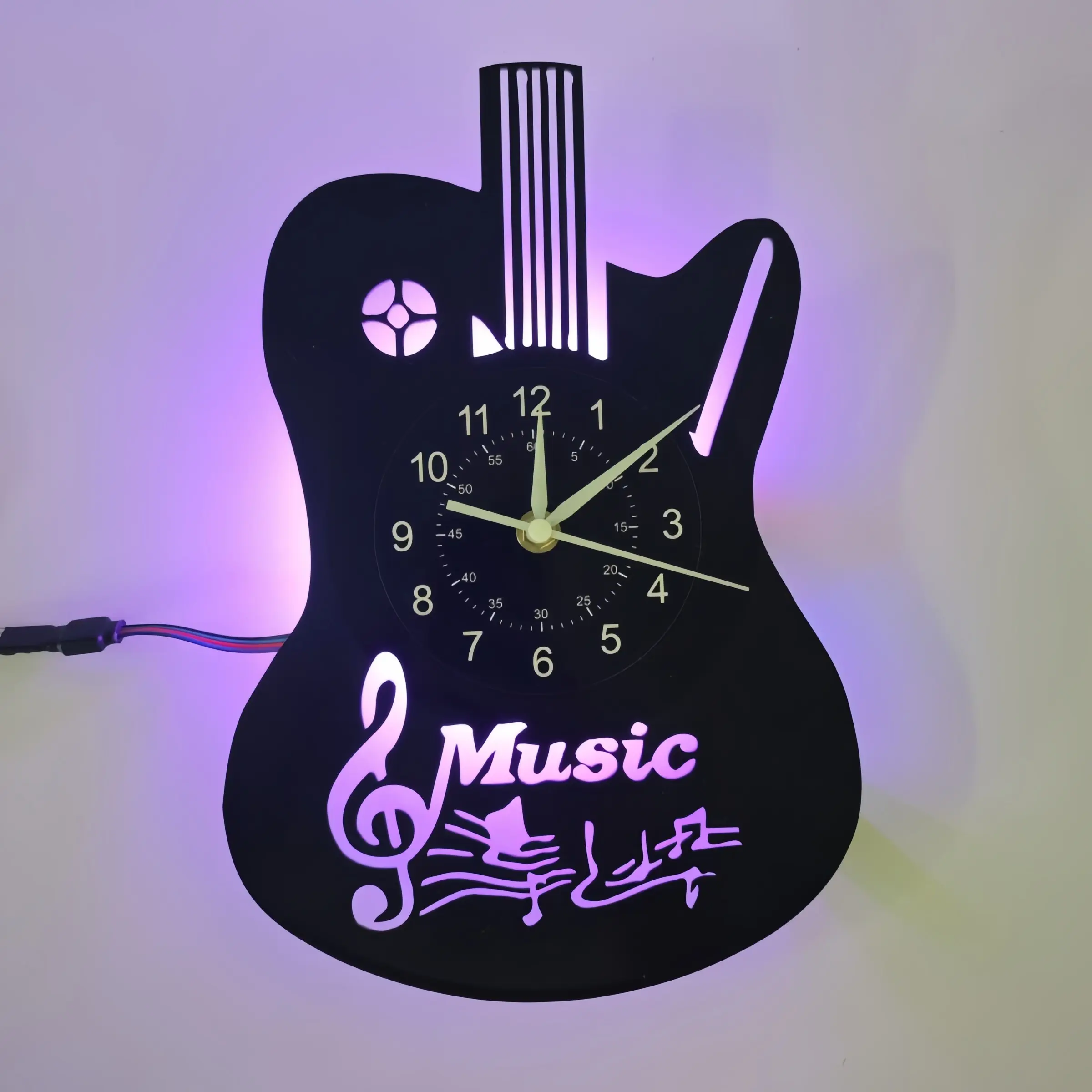 Music Theme Vinyl Wall Clock, Home Decor, Original Creative Gift for Friends and Family, Adds Personality to Music Lovers' Room, Creative Decorative Clock