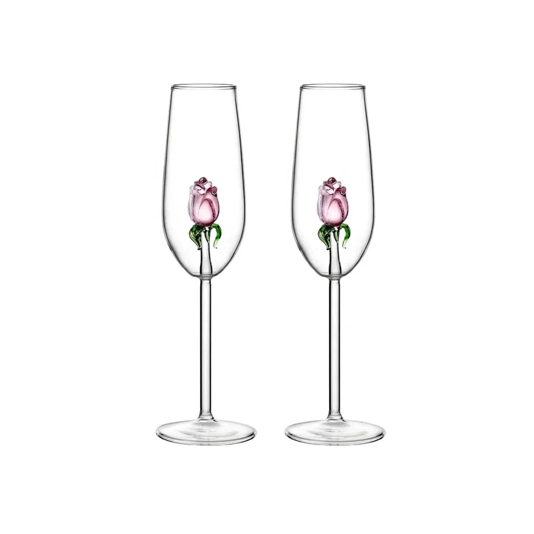 7.4oz, 3D PINK ROSÉ Champagne Flute, Set of 2 7.4oz, 3D PINK ROSÉ Champagne Flute, Set of 2