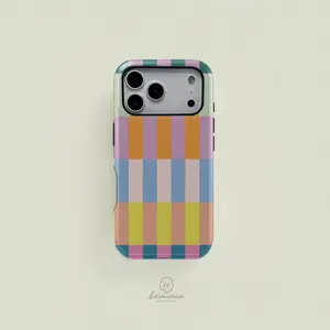 Colorful Striped Simple Pattern Dual-Function Phone Case, Durable Shockproof Fashion Protection for iPhone 11 12 13 14 15 16 17 Pro Max