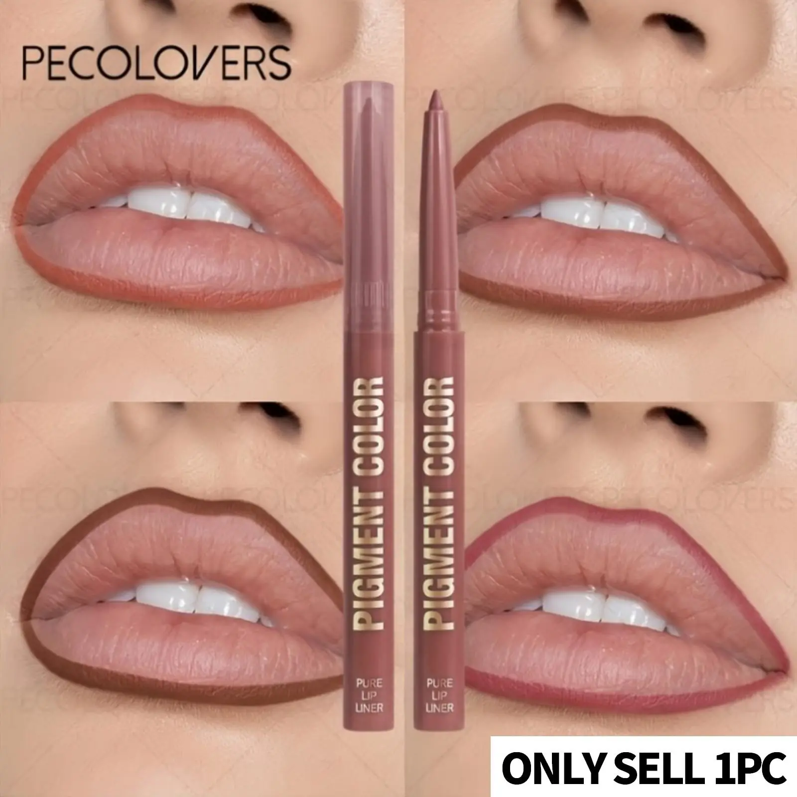 1pc Color Precision Pout Lip Liner Makeup Pen, High-Impact Color Payoff, Visible Before-After Lip Transformation, Sharp Contours for Bold & Defined Lips