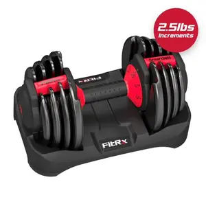 FitRx Adjustable Dumbbells, 25lb SmartBell Dumbbell Set with 9-in-1 Quick-Select Weights, 2.5lb Increments for Home Gym