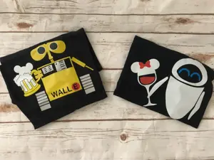 Wall-E and eve shirt drinking shirt couple shirt epcot flower and garden epcot food and wine shirt epcot drinking shirt