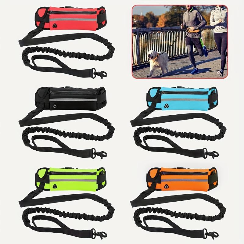 Hands-Free, Anti-Pull Dog Leash—Ideal for Walking and Running—Features a Zippered Waist Pouch, Extra-Thick Handle, and High-Elasticity Design