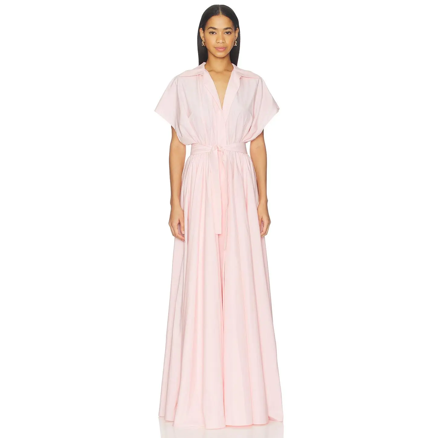 Norma Kamali Super Oversized Nk Shirt Flared Gown in Ballet Pink