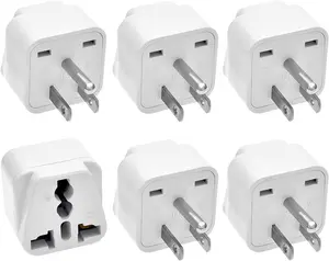 Universal Adapter,  to  Plug Travel Adapters, Universal Travel Adapter for ,Portable and Easy to Use,White,6 Pack
