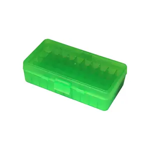 MTM Case-Gard P50-9M - Ammo Box 50 Round Flip-Top 9mm 380 ACP, Clear Green