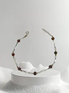 Esclava paper clip de ojos turcos oro 14k