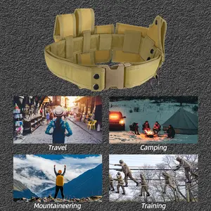 High-Strength Hook-and-Loop Men's 6-in-1 Adjustable Heavy Duty Utility Belt, Law Enforcement Quick-Release Belt with Pouch for Police Security, High-Strength Men's Belts, Hook-And-Loop Men's Belts
