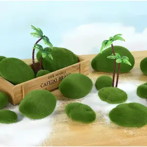 A set of 40 Artificial Moss Balls, Microfiber Faux Greenery Decorative Stones for Home Decor, Vase & Table Accents, Planter Embellishments, Wedding & Party Decor (4 Size) - Home Improvement.