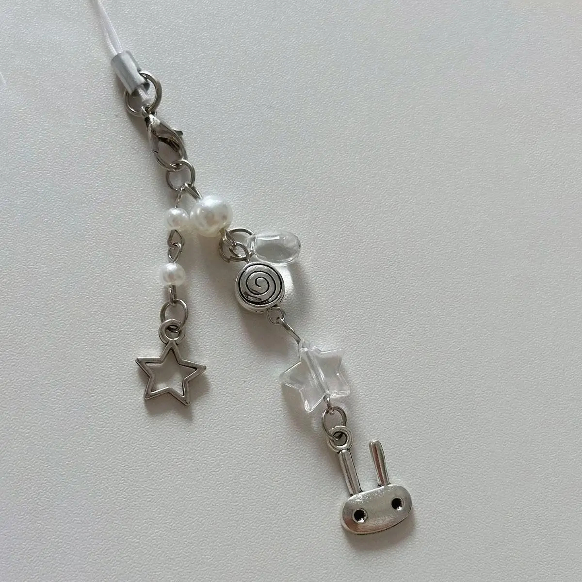 Cute Rabbit & Star Design Phone Chain, Creative Beaded Phone Lanyard, Fashion Mobile Phone Strap Holder for Women & Girls, Mobile Phone Accessories, Charms, Cell Phone Charm