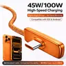 45W L-Shape USB Type-C to USB-C PD Wired Charger Cable, Durable Braided Gaming Cord with Super Fast Charging, No Hand Blocking for 45W Output iPhone Users (15/16/17 Pro Max), iPad, MacBook Series