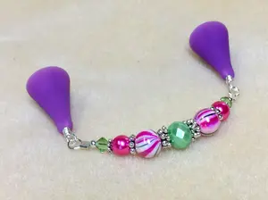 Beaded  Point Protector- Mint & Pink Stripes