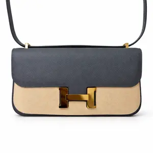 Pre-owned HERMÈS Leather Shoulder Bags Hermes Constance Elan Gris Misty Epsom GHW