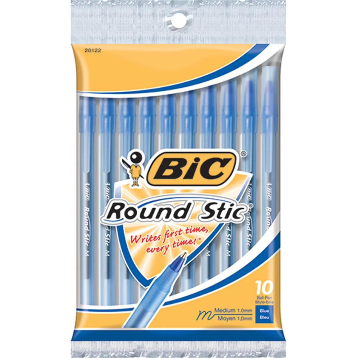 Bic Usa Inc BICGSMP101BE Bic Round Stic Ballpoint Pens Blue 10Pk