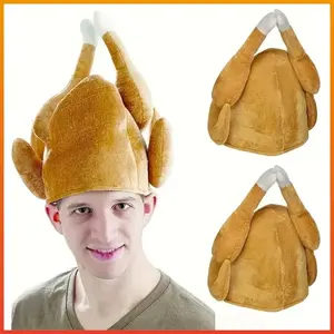1pcs Funny Carnival Chicken Leg Hat Christmas Thanksgiving Decoration Turkey Hat Adult Carnival Hat Halloween Party Festive Cap