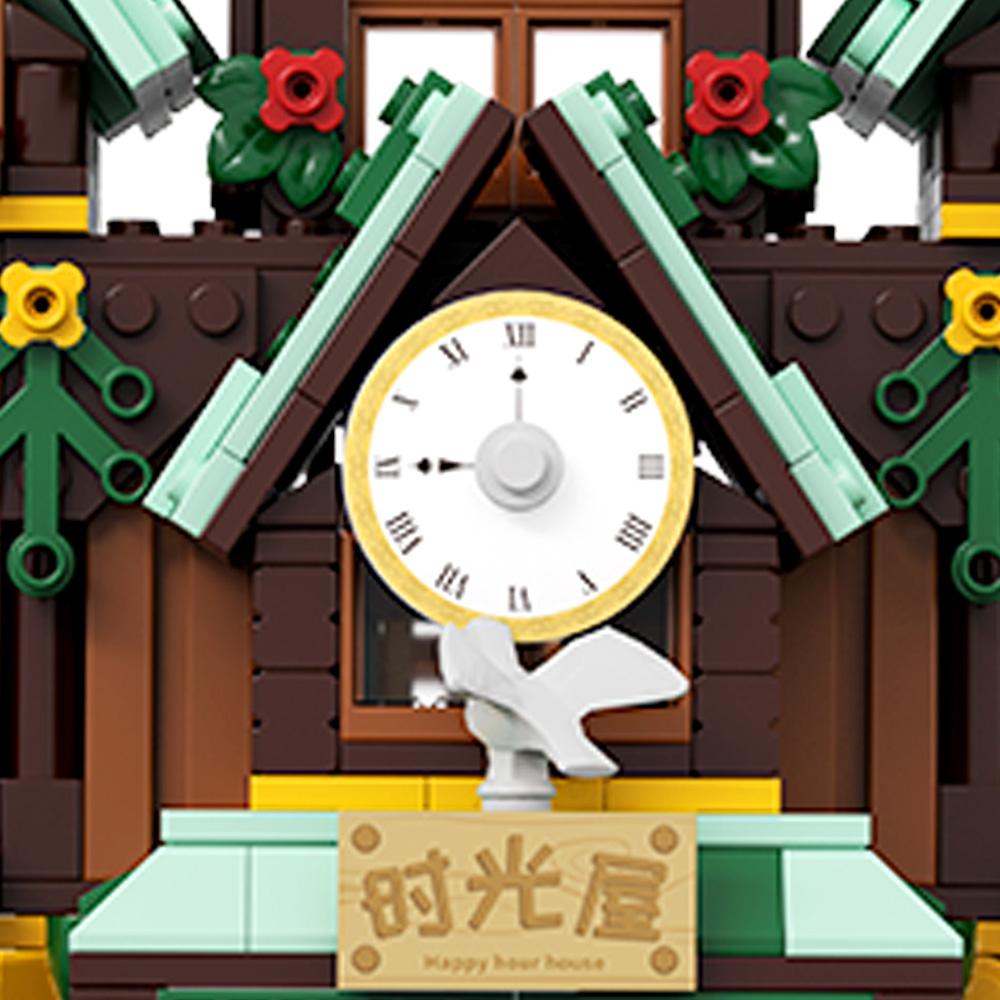 Time House 1652pcs with LED mini set, city street view greenhouse building block toy, can be used as a decoration, can be given as a gift to friends