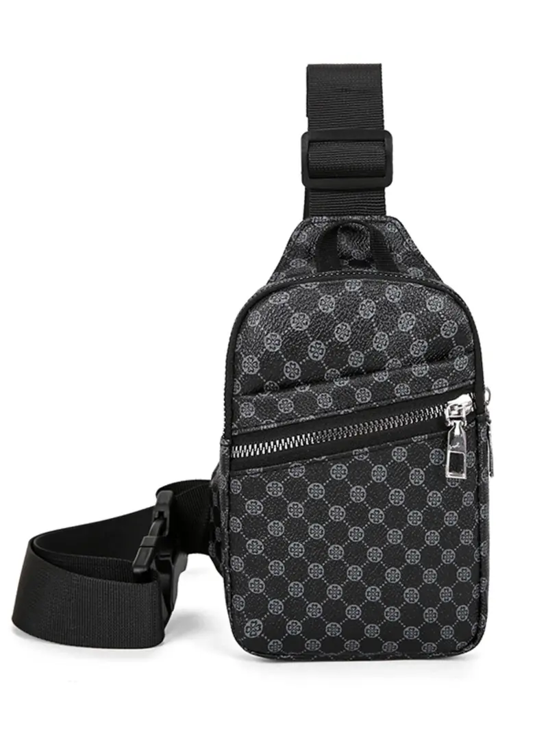 Men's Casual Solid Color Zipper Belt Bag, Fashionable Lightweight Chest Bag for Daily Commuting, Portable Sling Bag for Men, Zipper Fanny Pack