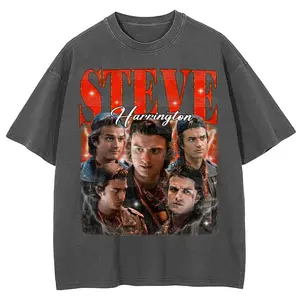 Steve Harrington Backwards Hat and Grey Sweater Unisex Tshirt - Steve Harrington Tee For Fan, Joe Keery Gildan Stranger TShirt