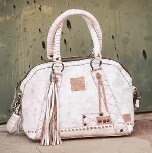 STS Ranchwear Cremello Sansa White Leather Satchel Purse STS31179