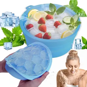 Face Tub for Ice Bath Bowl with Folding Design, Cold Plunge for Facial Skincare, Ice Bath Basin for Face Rose Pink Silicone Washbasin