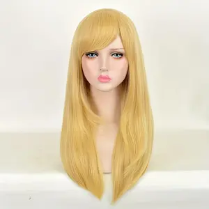 White Golden Long Wig with Headband, Women's Cosplay Anime Character Wig - Realistic Synthetic Fiber, Natural Wavy Style - Perfect for Halloween, Photography, and Daily Use - Easy to Maintain & Style, Alice In Wonderland Cosplay, Wednesday
