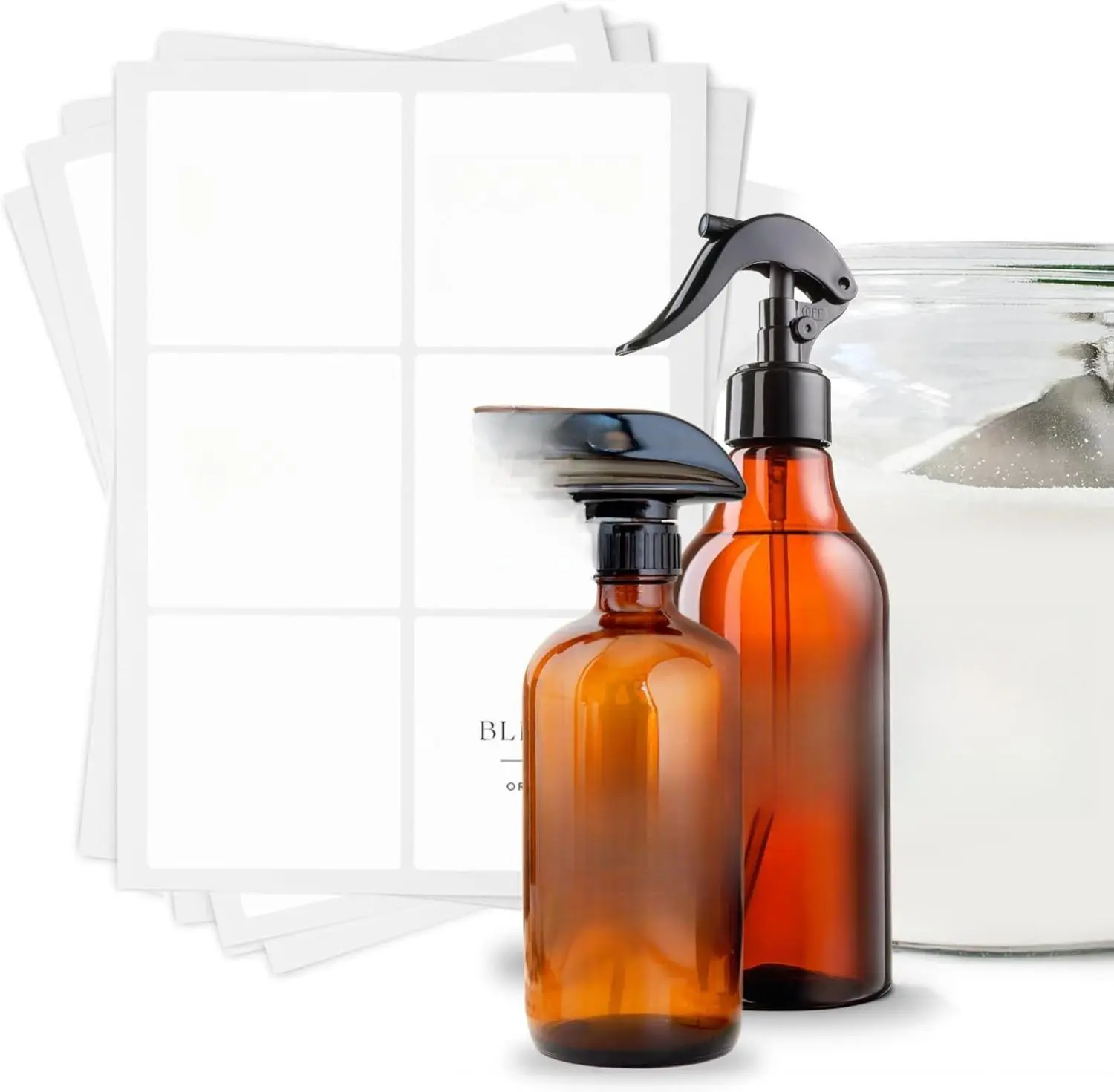 Laundry & Home Organization Labels - 30 Waterproof & Reusable Stickers for Bottles, Jars, Containers | Easy Apply, Matte Minimalist Design | Dishwasher Safe, BPA-Free | USA-Owned