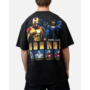 73Studio Marvel Iron Man T-Shirt Black Acidwash
