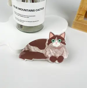 Cat Shaped Claw Clip - Brown Cat