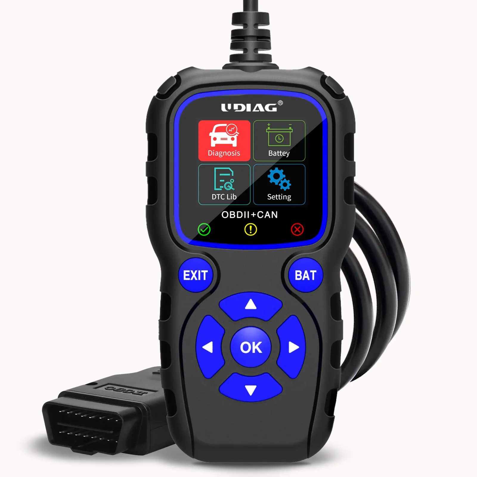 UDIAG New OBD2 Scanner Diagnostic Tool, CR720 Car Code Reader with Battery Voltage Tester Engine Fault Code Scan Tools Autos Free Lifetime Upgrade Auto Vehicle Automotive
