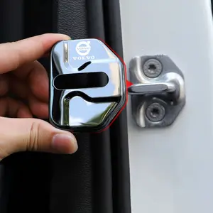 4Pcs Stainless Steel Car Styling Door Lock Protective Cover Stickers Auto Decorative Decal Accessories For Volvo XC90 V90 V60 XC60 V40 EC40 EX40 S80 S60 S90 C40 XC40 V70 XC70 C30 C70 EX90 Rdesign