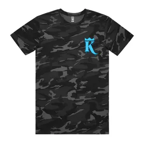 King Lou Dripping K Crown T-Shirt- Black Camo