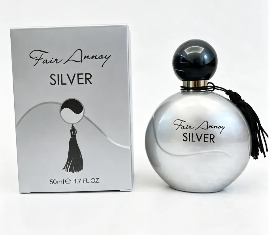 Popular Minimal Chinese Style Fragrance Fair Annoy SILVER Feminine White Tea Pear Parfum Decorative Black Tassel Bottle Complete Gift Set All-Day Soft Clean Scent For Casual Daily Wear